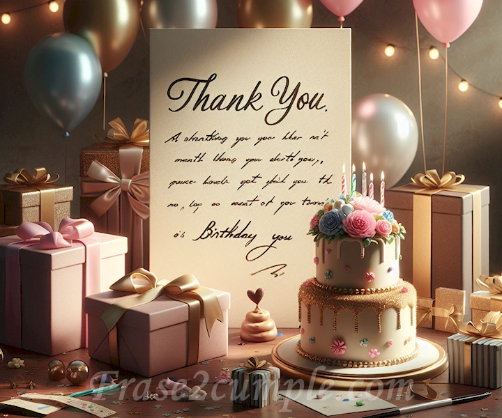 Imagen con frases de agradecimiento de cumpleaños para expresar tu gratitud