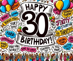 Frases originales y divertidas para celebrar un cumpleaños número 30.