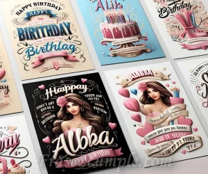 Imagen con una selección de frases de cumpleaños personalizadas para Alba