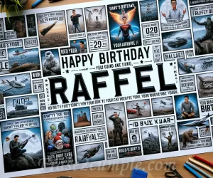 Collage de Frases de Cumpleaños personalizadas para Rafael