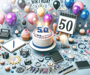 ¡Claro! Aquí tienes un ejemplo de texto alternativo para una imagen relacionada con ideas para felicitar a alguien que cumple 50 años: