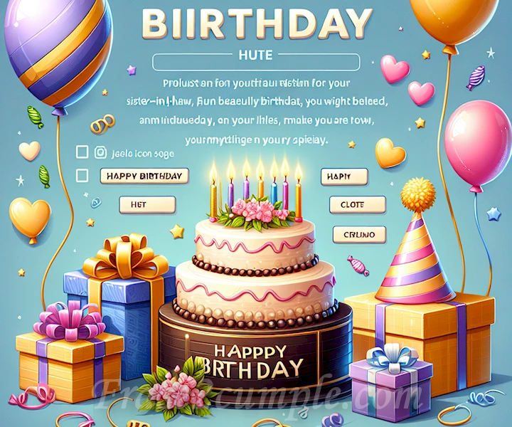 Imagen con diferentes frases y mensajes de cumpleaños para tu cuñada