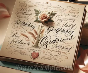 Imagen de una tarjeta de cumpleaños personalizada con emotivas frases para sorprender a tu novia