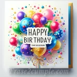 Imagen: Tarjeta de cumpleaños con globos y confeti