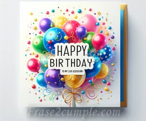 Imagen: Tarjeta de cumpleaños con globos y confeti