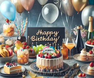 Imagen de una celebración de cumpleaños con globos