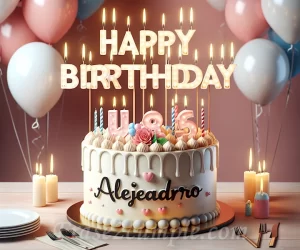 Imagen de una decoración de cumpleaños personalizada para Alejandro