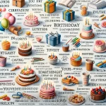 Imagen ilustrativa de varias categorías de frases de cumpleaños