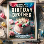 Imagen con diversas frases para felicitar a tu hermano en su cumpleaños.