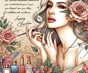 Felicitación original de cumpleaños para Claudia con datos personalizados y mensajes emotivos