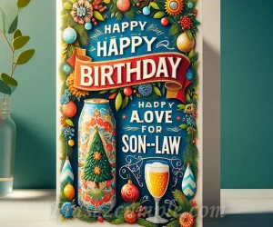 Imagen de una tarjeta de cumpleaños con un mensaje festivo y alegre para un consuegro