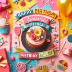 Imagen con un fondo colorido y alegre con frases de cumpleaños creativas y emotivas para felicitar a Eva en su día especial.