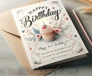 Imagen de una tarjeta de cumpleaños con mensaje de felicitación para una persona guapa