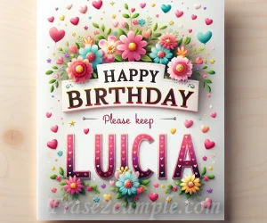 'Imagen de una tarjeta de cumpleaños con flores y corazones