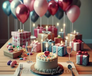 Imagen de una mesa decorada con globos