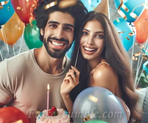 Imagen de una pareja celebrando