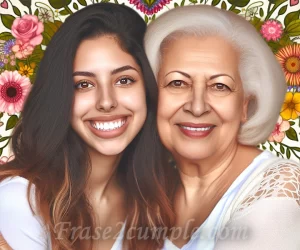 Imagen de una mujer sonriendo y abrazando a su suegra