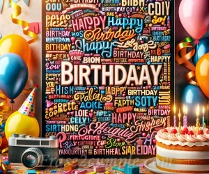 Imagen con coloridas frases de cumpleaños para compartir con alguien especial