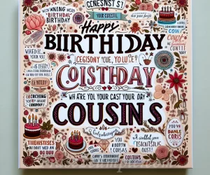 Imagen con una variedad de frases de cumpleaños para primas